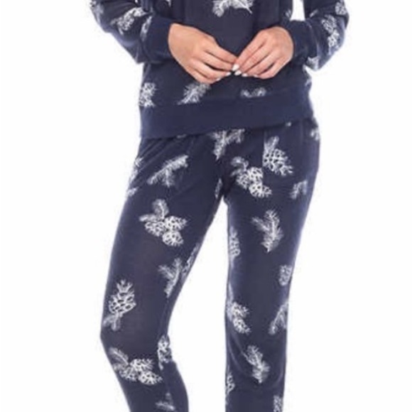Honeydwew Pajamas Set - Navy Blue with White Patterns Size L - Picture 1 of 8